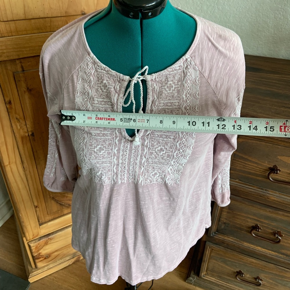 Lucky Brand embroidered knit top